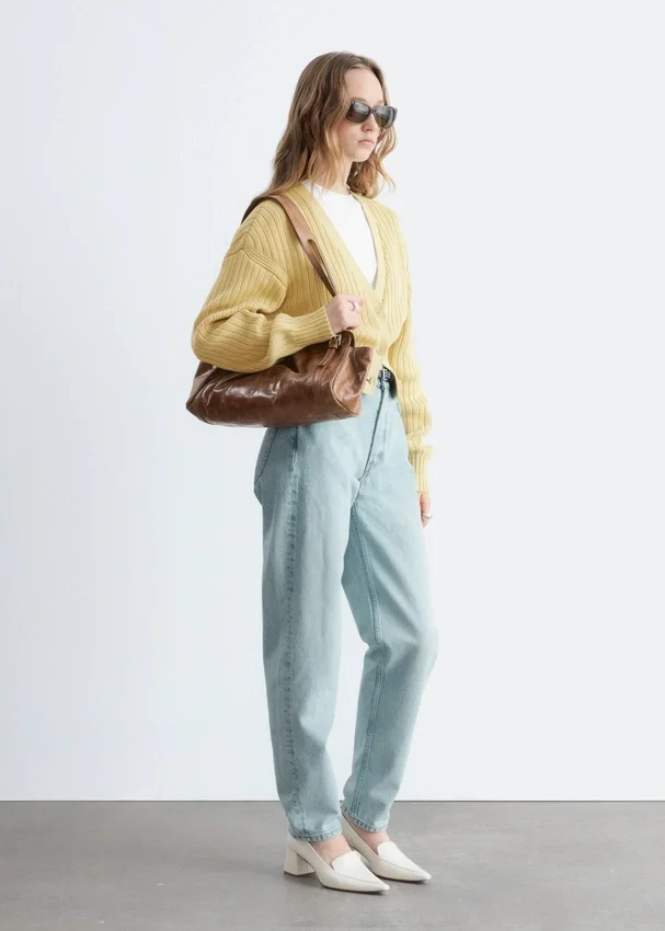 Strick-Cardigan aus Baumwolle mit Rippstrick Strick-Cardigan aus Baumwolle mit Rippstrick