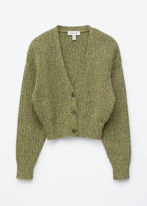Strick-Cardigan aus Baumwolle mit Rippstrick Strick-Cardigan aus Baumwolle mit Rippstrick