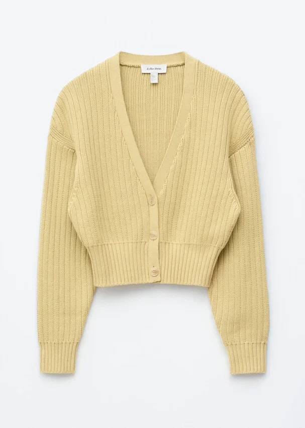 Strick-Cardigan aus Baumwolle mit Rippstrick Strick-Cardigan aus Baumwolle mit Rippstrick