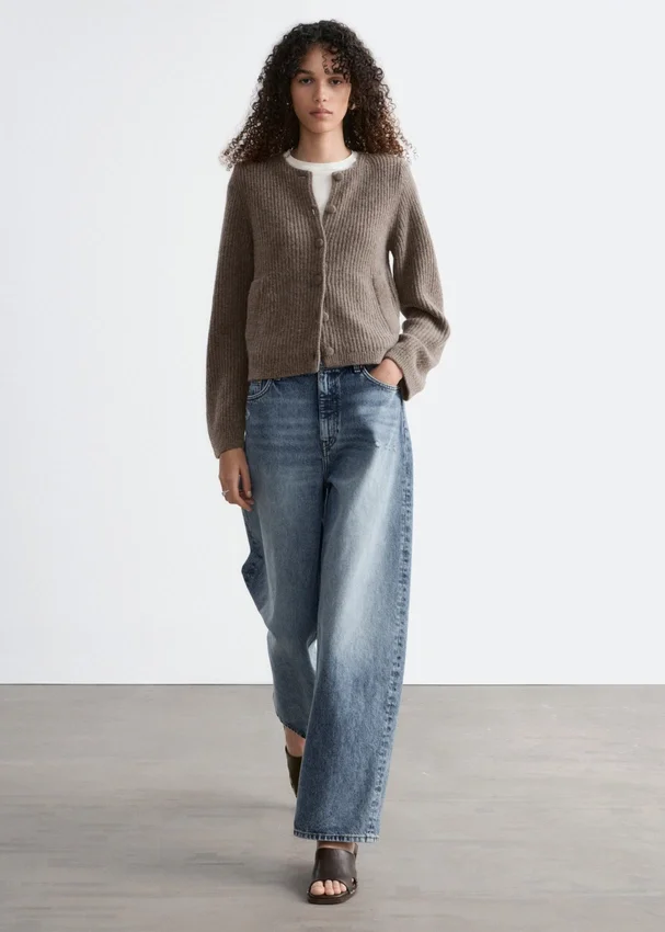 Strick-Cardigan mit Rippbündchen Strick-Cardigan mit Rippbündchen