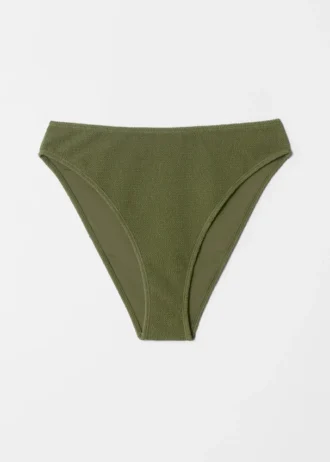 Strukturierte Bikini-Slips mit hoher Taille