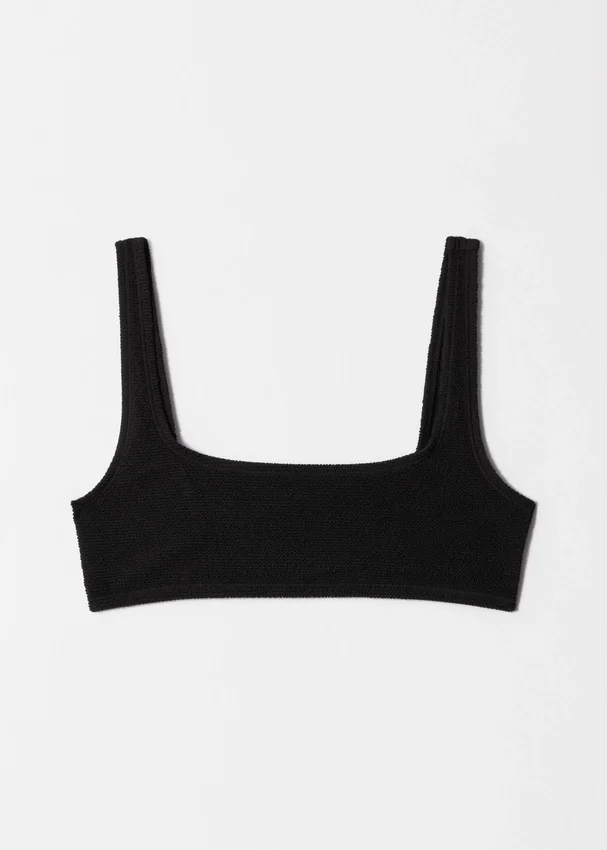 Strukturiertes Bikini-Oberteil mit quadratischem Ausschnitt Strukturiertes Bikini-Oberteil mit quadratischem Ausschnitt
