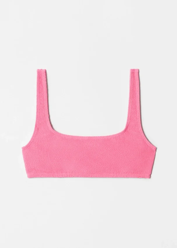 Strukturiertes Bikini-Oberteil mit quadratischem Ausschnitt Strukturiertes Bikini-Oberteil mit quadratischem Ausschnitt