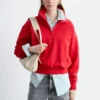 Sweatshirt mit Trichterkragen und Reißverschluss Sweatshirt mit Trichterkragen und Reißverschluss