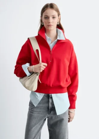 Sweatshirt mit Trichterkragen und Reißverschluss Sweatshirt mit Trichterkragen und Reißverschluss