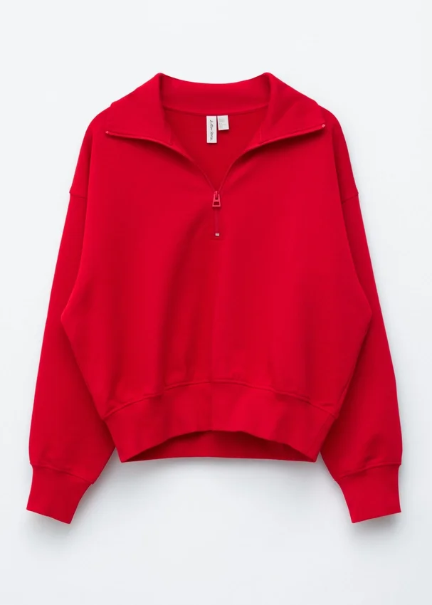 Sweatshirt mit Trichterkragen und Reißverschluss Sweatshirt mit Trichterkragen und Reißverschluss