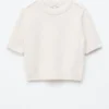 T-Shirt aus Rippstrick