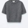 T-Shirt aus Rippstrick