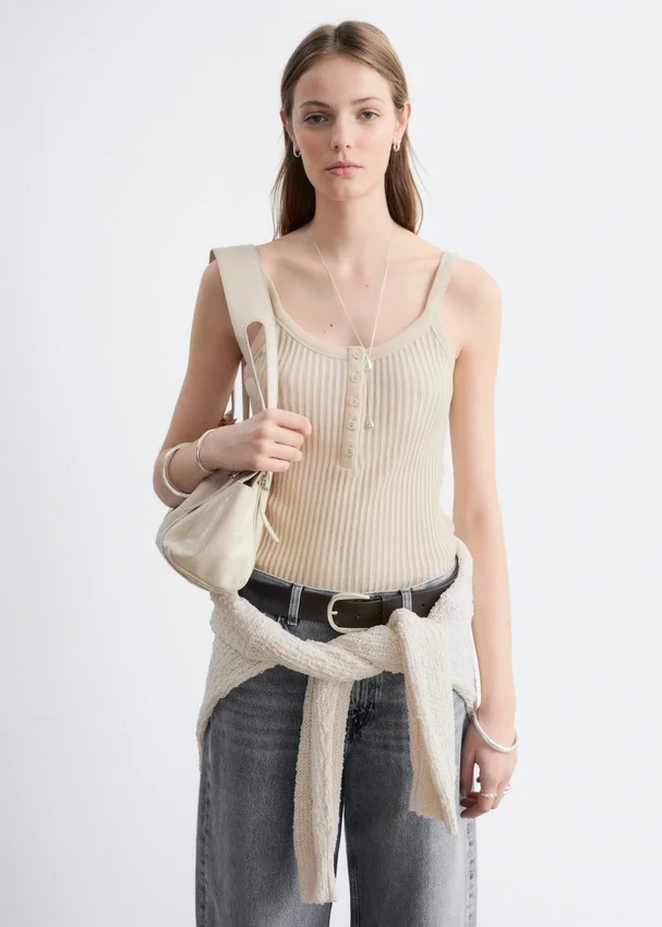 Tanktop mit Wellenkante Tanktop mit Wellenkante