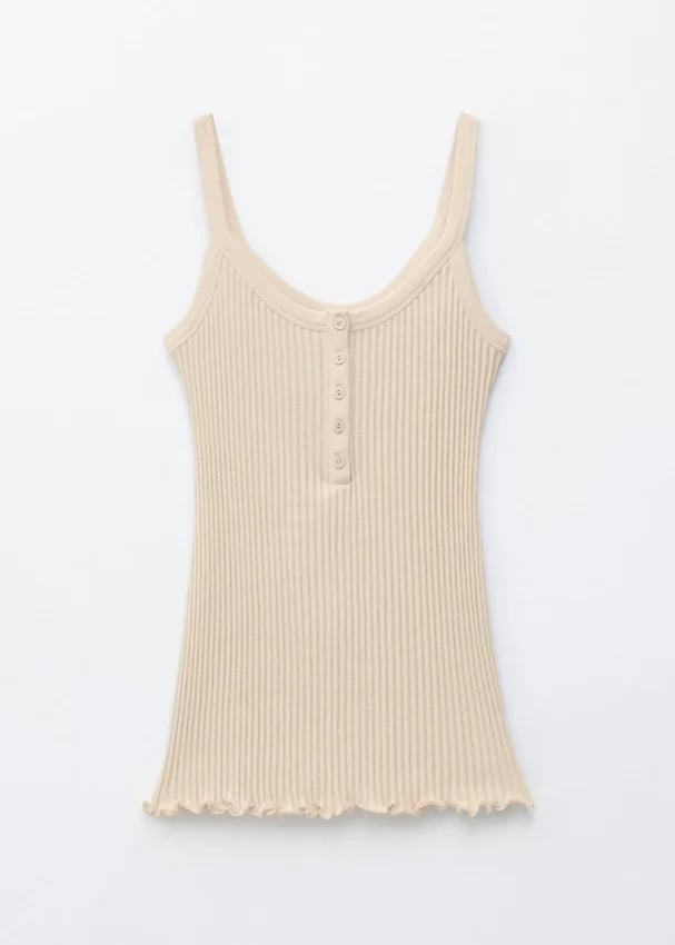 Tanktop mit Wellenkante Tanktop mit Wellenkante