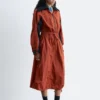 Technisches Midikleid mit Kordelzug