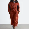 Technisches Midikleid mit Kordelzug