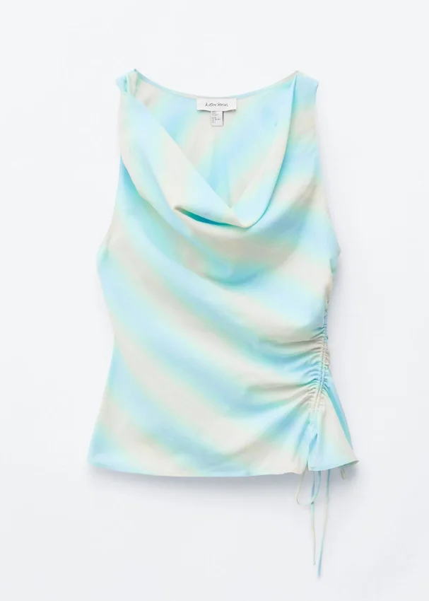 Top mit Cowl-Ausschnitt und Kordelzug Top mit Cowl-Ausschnitt und Kordelzug