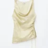 Top mit Cowl-Ausschnitt und Kordelzug