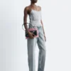 Transparentes Satin-Jacquard-Top Transparentes Satin-Jacquard-Top