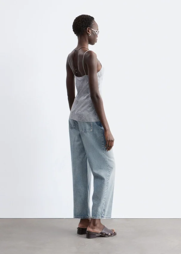 Transparentes Satin-Jacquard-Top Transparentes Satin-Jacquard-Top