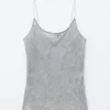 Transparentes Satin-Jacquard-Top Transparentes Satin-Jacquard-Top