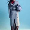 Trenchcoat aus Baumwoll-Woll-Mischung mit Bindegürtel