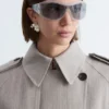 Trenchcoat aus Baumwoll-Woll-Mischung mit Bindegürtel