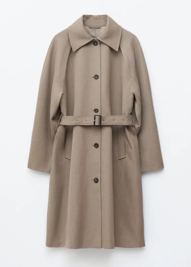 Trenchcoat aus Wolle mit Bindegürtel Trenchcoat aus Wolle mit Bindegürtel