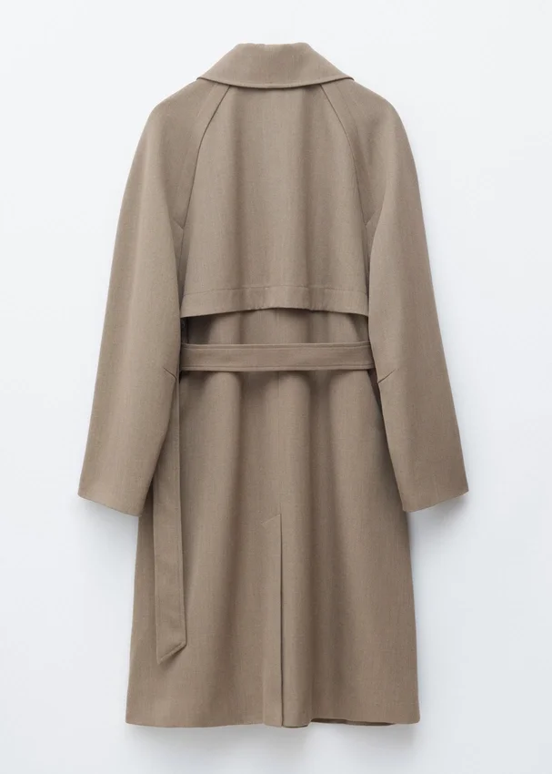 Trenchcoat aus Wolle mit Bindegürtel Trenchcoat aus Wolle mit Bindegürtel