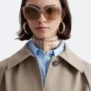 Trenchcoat aus Wolle mit Bindegürtel Trenchcoat aus Wolle mit Bindegürtel