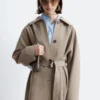 Trenchcoat aus Wolle mit Bindegürtel Trenchcoat aus Wolle mit Bindegürtel