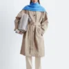 Trenchcoat mit kariertem Muster und Schnallengürtel Trenchcoat mit kariertem Muster und Schnallengürtel