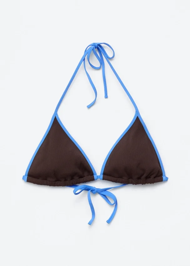 Triangel-Bikini-Oberteil mit Kontrastbesatz Triangel-Bikini-Oberteil mit Kontrastbesatz