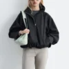 Twill-Jacke mit Reißverschluss
