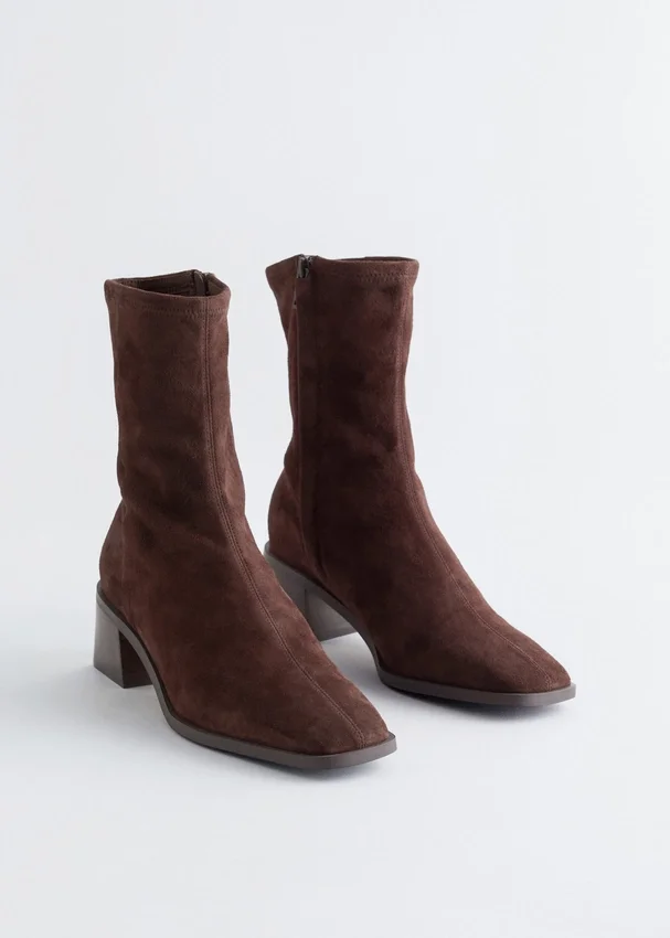 Wildleder-Socken-Stiefel Wildleder-Socken-Stiefel