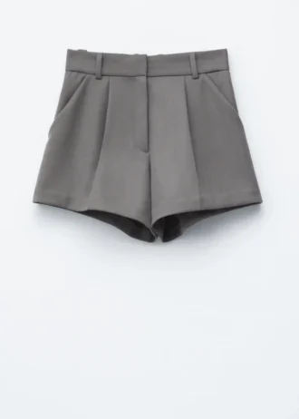 Woll-Shorts mit Pressfalte