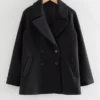Zweireihiger Peacoat aus Wolle Zweireihiger Peacoat aus Wolle