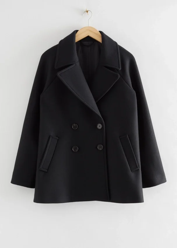 Zweireihiger Peacoat aus Wolle Zweireihiger Peacoat aus Wolle
